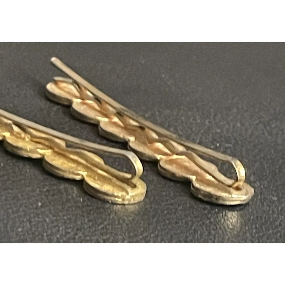 Vintage Coin Hair Clips Bobby Pin Set of 2 Gold Tone Medallion Roman Jewelry